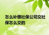 怎么補繳社保公司交社保怎么交的