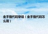 金手指代碼穿墻（金手指代碼怎么用）