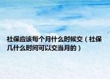 社保應(yīng)該每個(gè)月什么時(shí)候交（社保幾什么時(shí)間可以交當(dāng)月的）