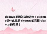 cleanup英語(yǔ)怎么讀諧音（cleanup是什么意思 cleanup的音標(biāo) cleanup的用法）