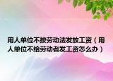 用人單位不按勞動法發(fā)放工資（用人單位不給勞動者發(fā)工資怎么辦）