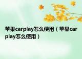 蘋果carplay怎么使用（蘋果carplay怎么使用）