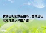 黃芪當(dāng)歸能煮湯用嗎（黃芪當(dāng)歸能煮幾遍水詳細(xì)介紹）