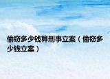 偷竊多少錢算刑事立案（偷竊多少錢立案）