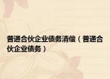 普通合伙企業(yè)債務(wù)清償（普通合伙企業(yè)債務(wù)）