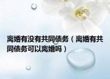離婚有沒有共同債務(wù)（離婚有共同債務(wù)可以離婚嗎）