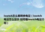 iwatch怎么看剩余電量（iwatch電量怎么顯示 如何看iwatch電量介紹）