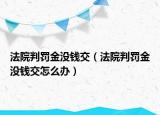 法院判罰金沒錢交（法院判罰金沒錢交怎么辦）