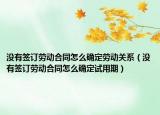 沒有簽訂勞動合同怎么確定勞動關(guān)系（沒有簽訂勞動合同怎么確定試用期）