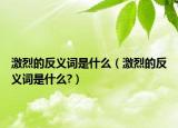 激烈的反義詞是什么（激烈的反義詞是什么?）