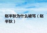 趙半狄為什么被罵（趙半狄）