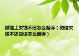 微信上欠錢不還怎么起訴（微信欠錢不還應(yīng)該怎么起訴）