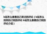 b站怎么查看自己發(fā)過(guò)的評(píng)論（b站怎么找到自己發(fā)的評(píng)論 b站怎么查看自己發(fā)的評(píng)論介紹）
