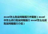 excel怎么批量間隔插行并復(fù)制（excel中怎么進行批量間隔插行 excel怎么完成批量間隔插行介紹）