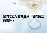合同成立與合同生效（合同成立的條件）