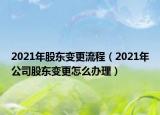 2021年股東變更流程（2021年公司股東變更怎么辦理）