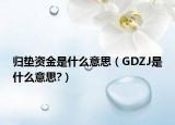 歸墊資金是什么意思（GDZJ是什么意思?）