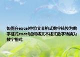 如何在excel中將文本格式數(shù)字轉換為數(shù)字格式excel如何將文本格式數(shù)字轉換為數(shù)字格式