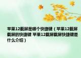 蘋果12截屏是哪個(gè)快捷鍵（蘋果12截屏截屏的快捷鍵 蘋果12截屏截屏快捷鍵是什么介紹）