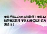 蘋果手機(jī)12怎么安裝軟件（蘋果12如何安裝軟件 蘋果12安裝軟件的方法介紹）