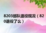 8203部隊(duì)退役現(xiàn)況（820退役了么）