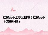 社保交不上怎么回事（社保交不上怎樣處理）