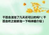 干百合浸泡了幾天還可以吃嗎?（干百合吃之前要泡一下嗎詳細(xì)介紹）