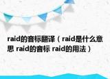 raid的音標(biāo)翻譯（raid是什么意思 raid的音標(biāo) raid的用法）