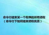 命令行結(jié)束某一個程序的所有進(jìn)程（命令行下如何結(jié)束進(jìn)程優(yōu)質(zhì)）