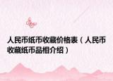 人民幣紙幣收藏價格表（人民幣收藏紙幣品相介紹）