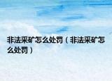 非法采礦怎么處罰（非法采礦怎么處罰）