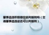 肇事逃逸積極賠償能判緩刑嗎（交通肇事逃逸是否可以判緩刑）