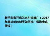 新手淘寶開店怎么引流推廣（2017年最簡單的新手如何推廣做淘寶客賺錢）