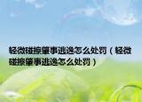 輕微碰擦肇事逃逸怎么處罰（輕微碰擦肇事逃逸怎么處罰）