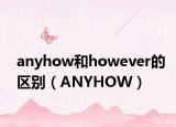 anyhow和however的區(qū)別（ANYHOW）