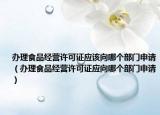 辦理食品經(jīng)營許可證應(yīng)該向哪個(gè)部門申請（辦理食品經(jīng)營許可證應(yīng)向哪個(gè)部門申請）