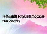 社保年審網(wǎng)上怎么操作的2022社保要交多少錢(qián)