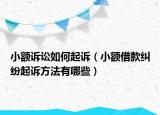 小額訴訟如何起訴（小額借款糾紛起訴方法有哪些）
