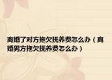 離婚了對方拖欠撫養(yǎng)費怎么辦（離婚男方拖欠撫養(yǎng)費怎么辦）