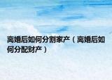離婚后如何分割家產(chǎn)（離婚后如何分配財產(chǎn)）