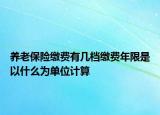 養(yǎng)老保險繳費有幾檔繳費年限是以什么為單位計算