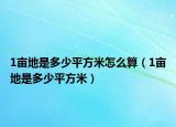 1畝地是多少平方米怎么算（1畝地是多少平方米）