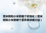 黑米粥和小米粥哪個好消化（黑米粥和小米粥哪個更養(yǎng)胃詳細介紹）