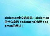 abdomen中文啥意思（abdomen是什么意思 abdomen的音標(biāo) abdomen的用法）