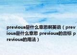 previous是什么意思啊英語（previous是什么意思 previous的音標(biāo) previous的用法）