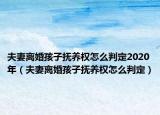 夫妻離婚孩子撫養(yǎng)權(quán)怎么判定2020年（夫妻離婚孩子撫養(yǎng)權(quán)怎么判定）