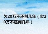 欠20萬不還判幾年（欠20萬不還判幾年）