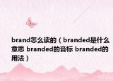 brand怎么讀的（branded是什么意思 branded的音標(biāo) branded的用法）