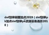 dnf劍宗刷圖加點2019（dnf劍宗pk加點dnf劍宗pk武器裝備選擇2018）