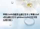 蘋果11nfc功能怎么刷公交卡（蘋果11nfc怎么刷公交卡 iphone11nfc公交卡怎么用介紹）